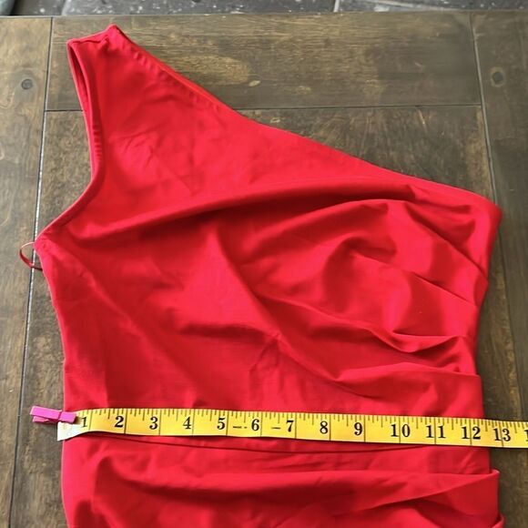 New Sarin Mathews One Shoulder Long Sexy Sleeveless Bodycon Ruched Wrap … - Picture 12 of 16